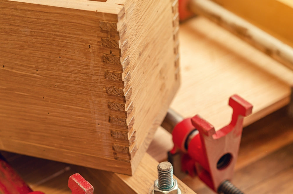 wooden box connected by box joints