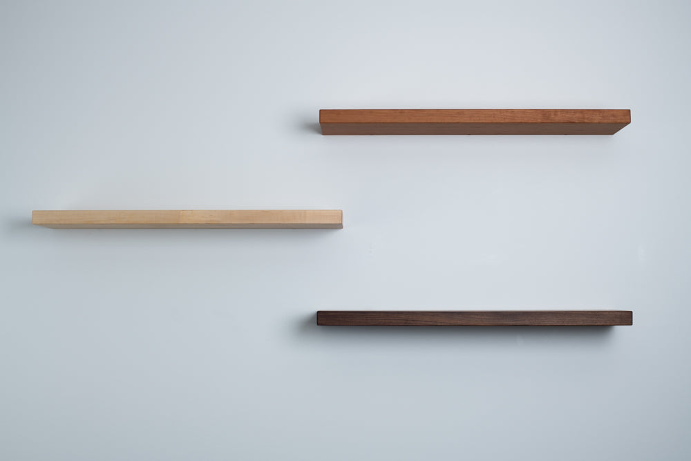 Stratus Hardwood Floating Shelf – Walnut, Maple, or Cherry