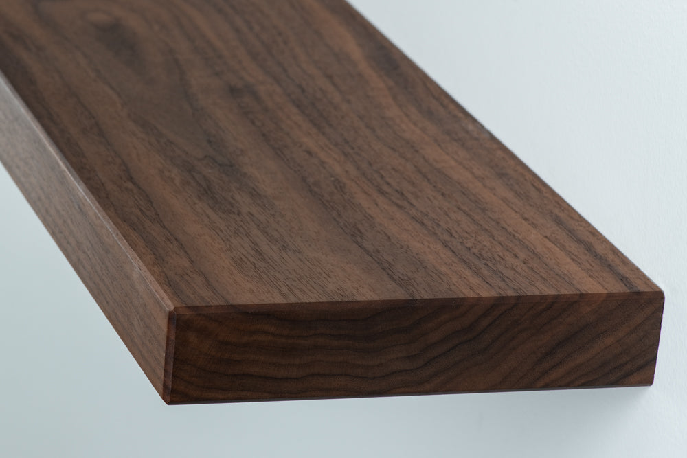 Stratus Hardwood Floating Shelf – Walnut, Maple, or Cherry